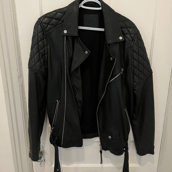 All Saints Leather Jacket Mens (M) - Picture 1 of 3